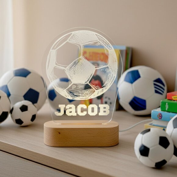 Soccer Night Light – Personalized LED Lamp for Boys & Players - Picture 8 of 8